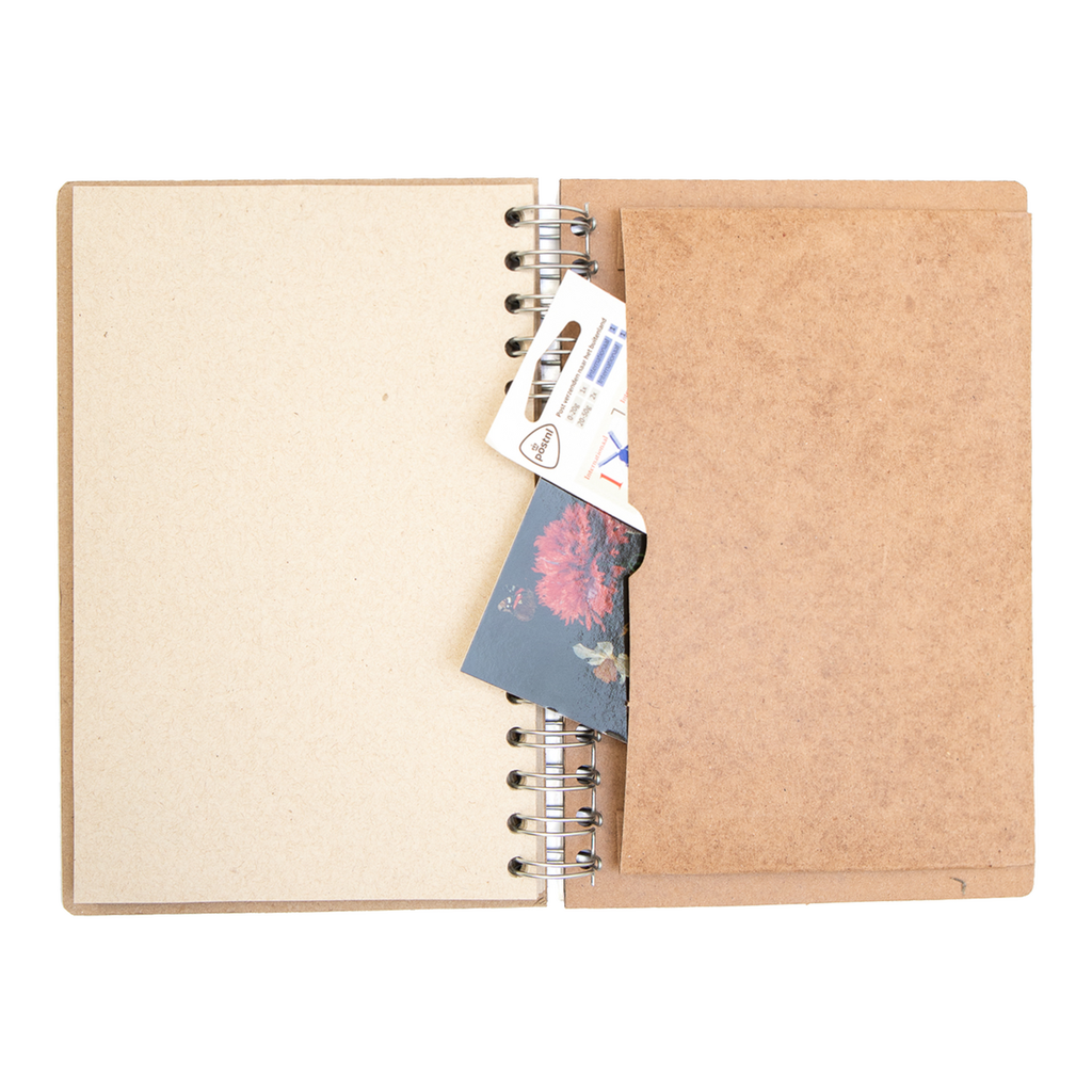 Duurzaam houten notitieboek | Gerecycled papier | Navulbaar | Maan