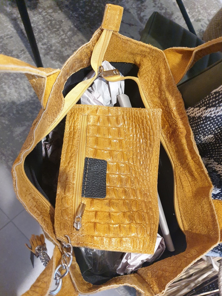 Grote handtas met kroko effect (verschillende kleuren)