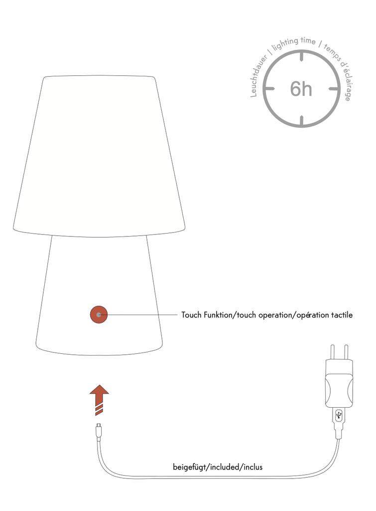 Buitenlamp Taupe 30- Draadloos/oplaadbaar