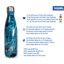 Waterfles thermosfles - Duurzame VANN drinkfles marmer blauw