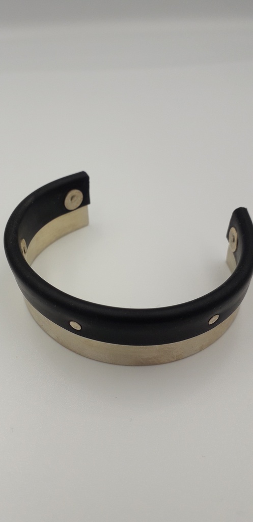 Armband zilver rubber groot