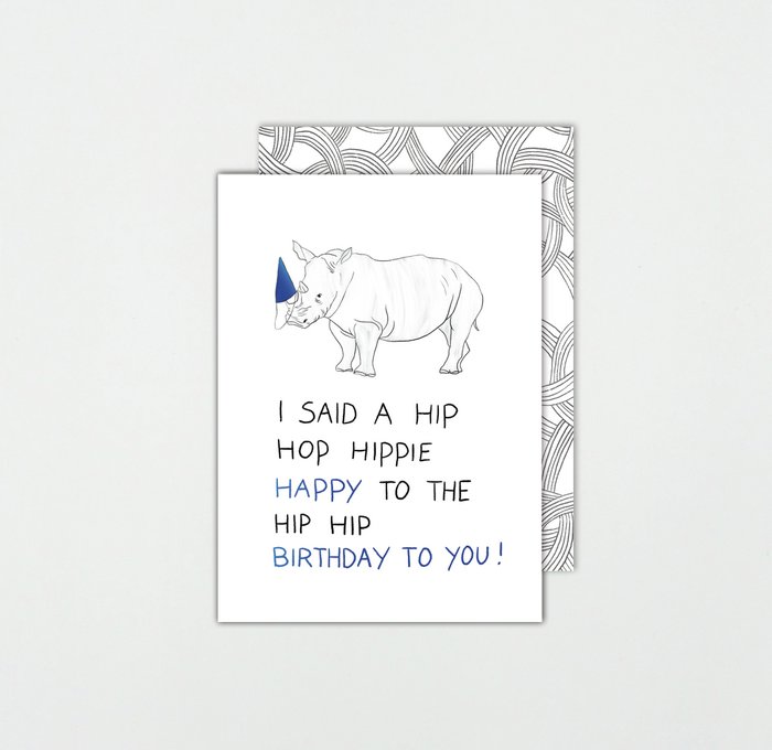 Verjaardagskaart: "Hip hop"