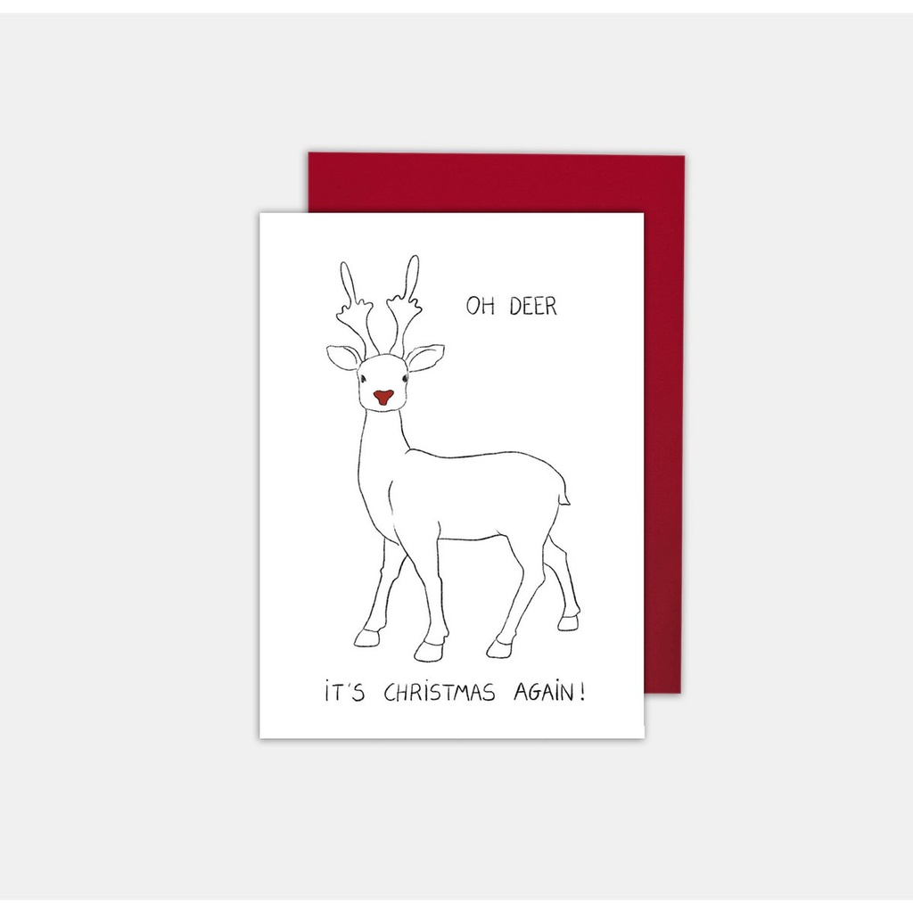 Kerstkaart "Oh deer"