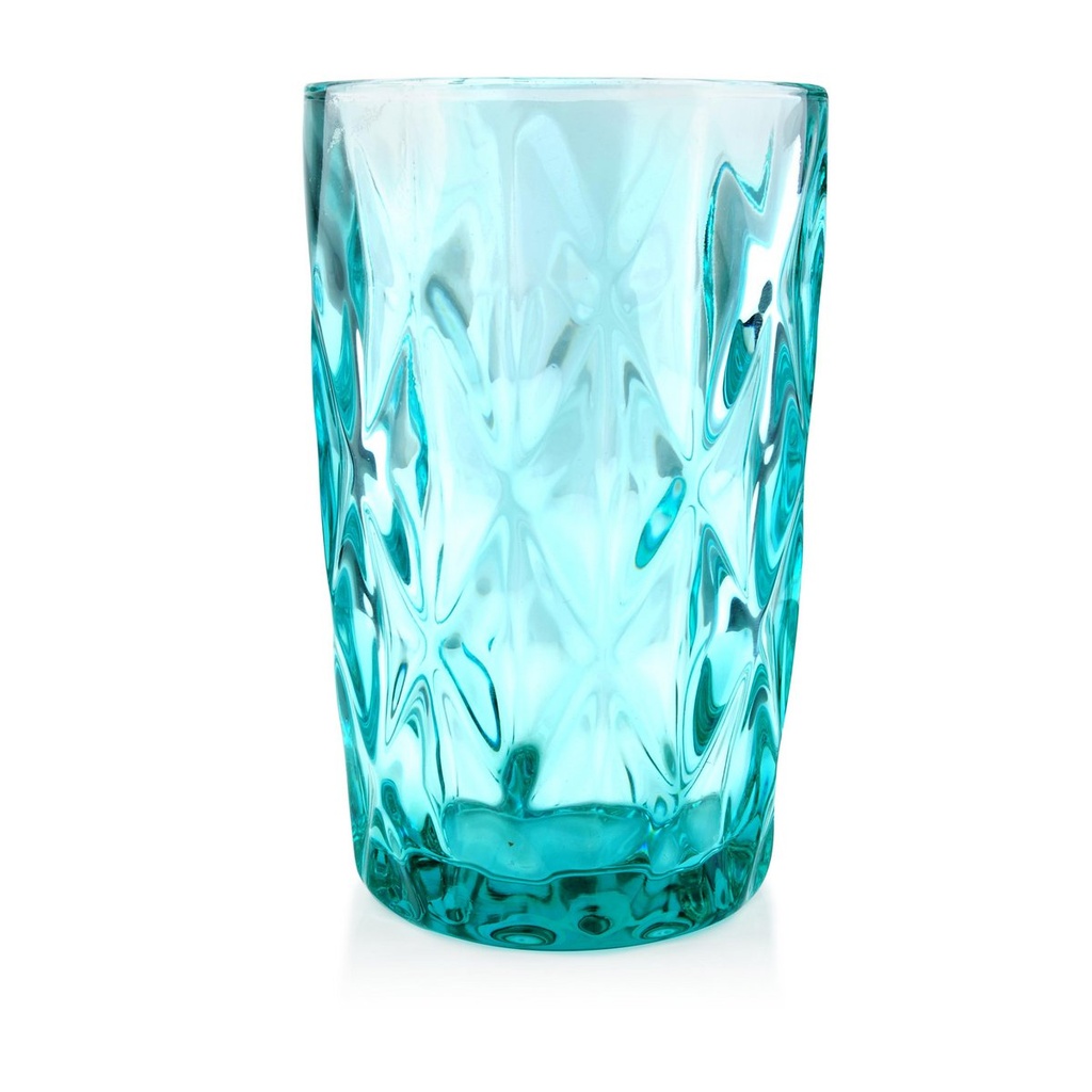 Set van 6 turquoise tumbler glazen