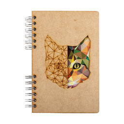 Duurzaam houten notitieboek | Gerecycled papier | Navulbaar | Kat