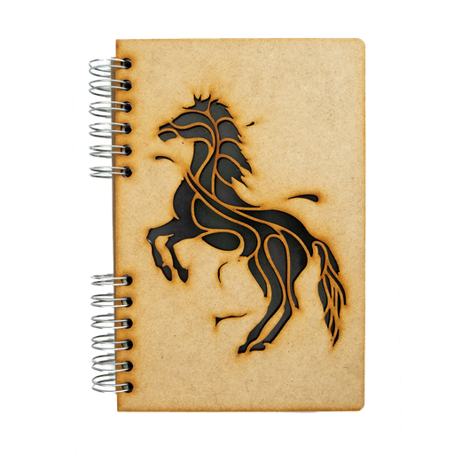 Duurzaam houten notitieboek | Gerecycled papier | Navulbaar | Paard