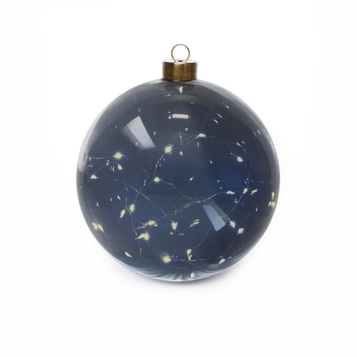 Kerstbal Leeff donkergrijs M met LED slinger